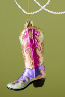 Ornamento di Vetro a Forma di Stivale da Cowboy