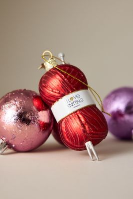  Knitting Yarn Glass Ornament