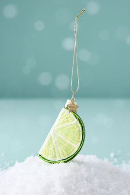  Lime Slice Glass Ornament