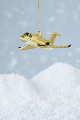 Vondels Glass Airplane Ornament
