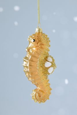 Vondels Gold Glass Seahorse Ornament