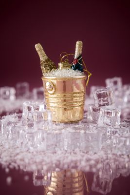 Vondels Glass Champagne Bucket Ornament