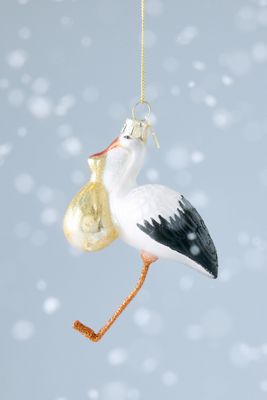 Ornement cigogne en verre Vondels