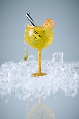 Ornement Spritzer Orange en Verre Vondels
