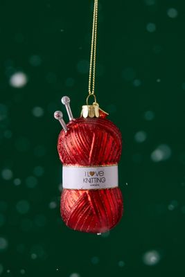 Vondels Glass Red Knitting Yarn Ornament