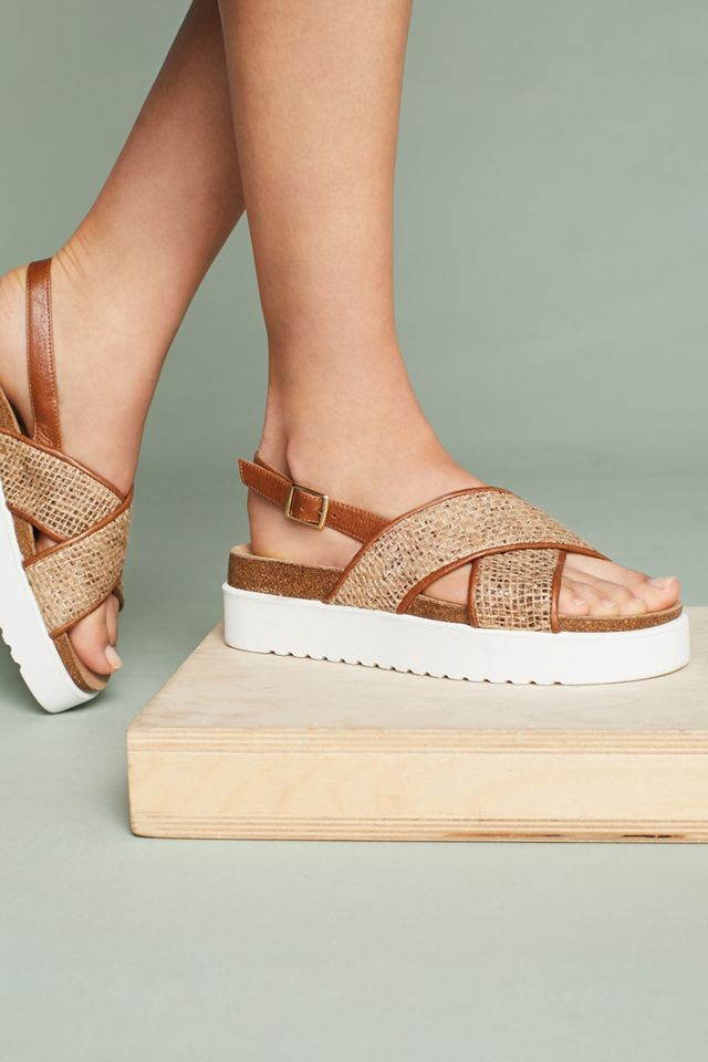 Anthropologie Tweed Slingback Sandals #2