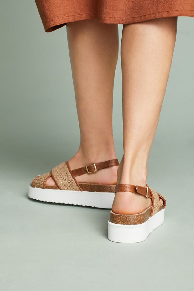 Anthropologie Tweed Slingback Sandals #3