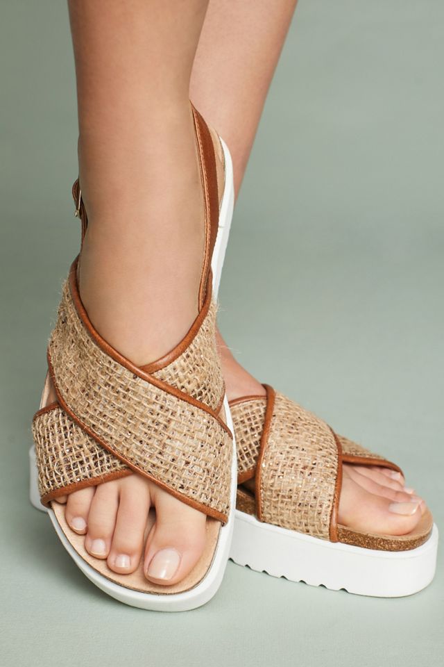 Anthropologie Tweed Slingback Sandals #4