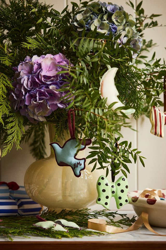 Damson Madder Cotton Bird Ornament #2