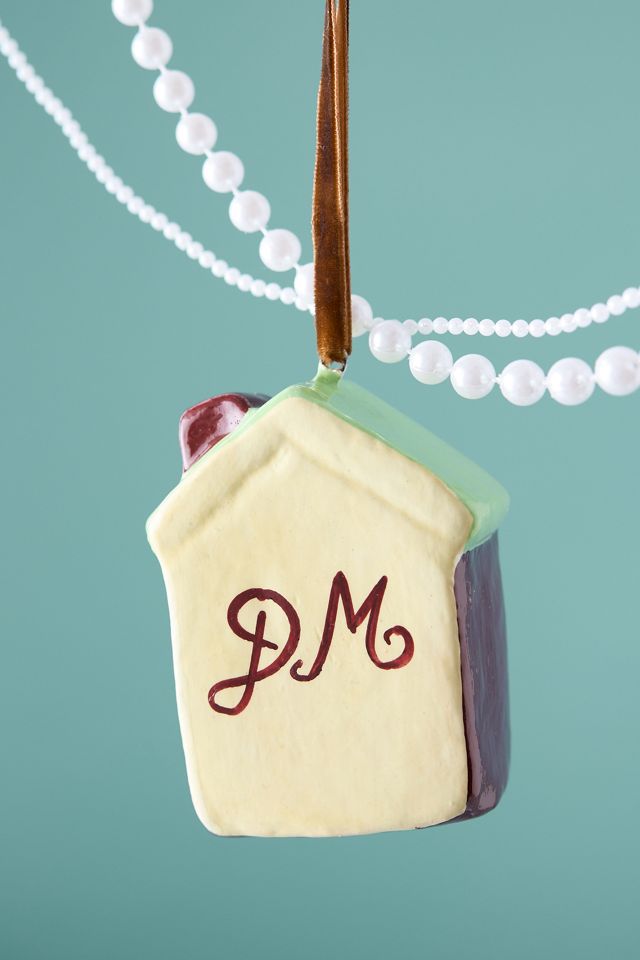 Damson Madder Patchwork Paper-Mâché House Ornament #1