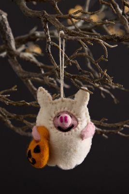 Felt So Good Décoration d'Halloween suspendue en feutre Boo! Cochon