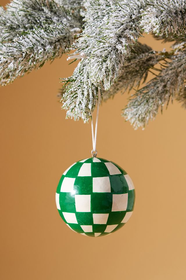 The Conscious Checkerboard Papier Mache Bauble Christmas Tree ...