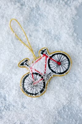 Décoration brodée vélo Fixie studio THIE