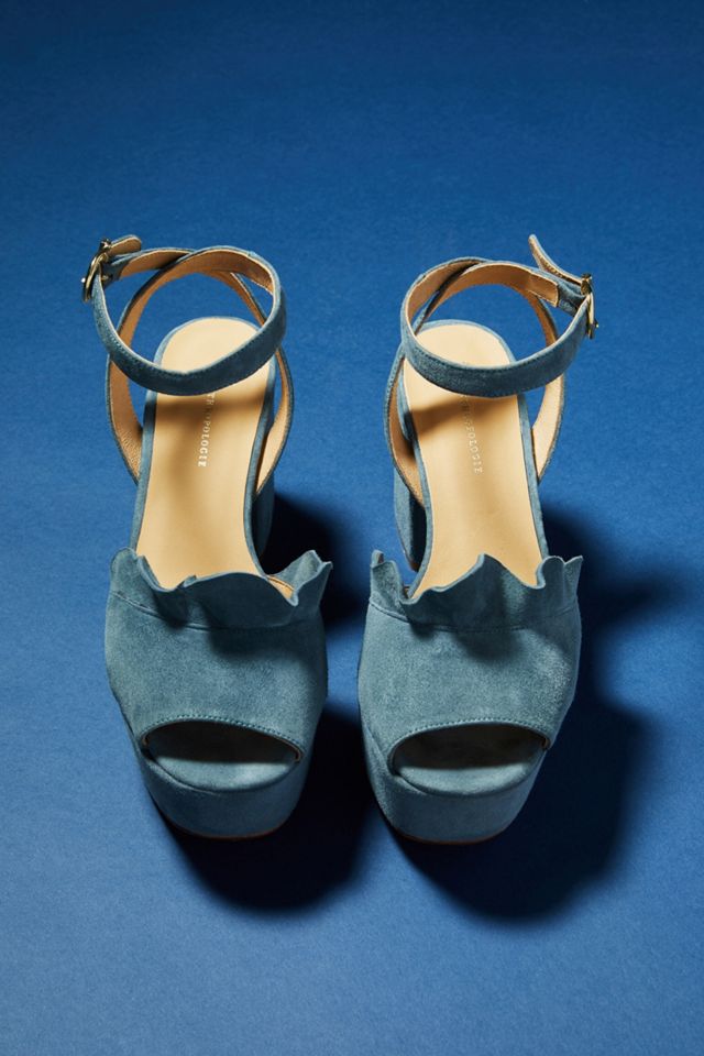 Anthropologie Ruffled Platform Heels #4