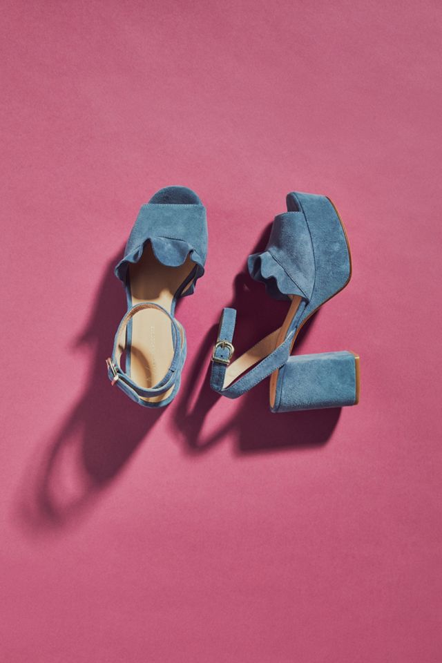 Anthropologie Ruffled Platform Heels #6
