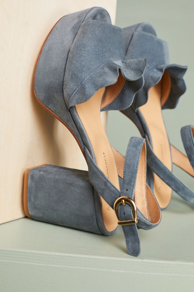 Anthropologie Ruffled Platform Heels #2