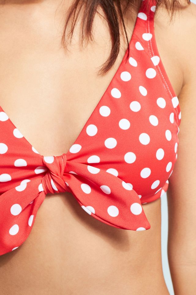 Allihop Classic Printed Front-Tied Bikini Top #3