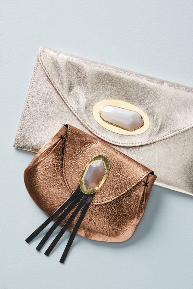 Jeweled Leather Pencil Pouch #3
