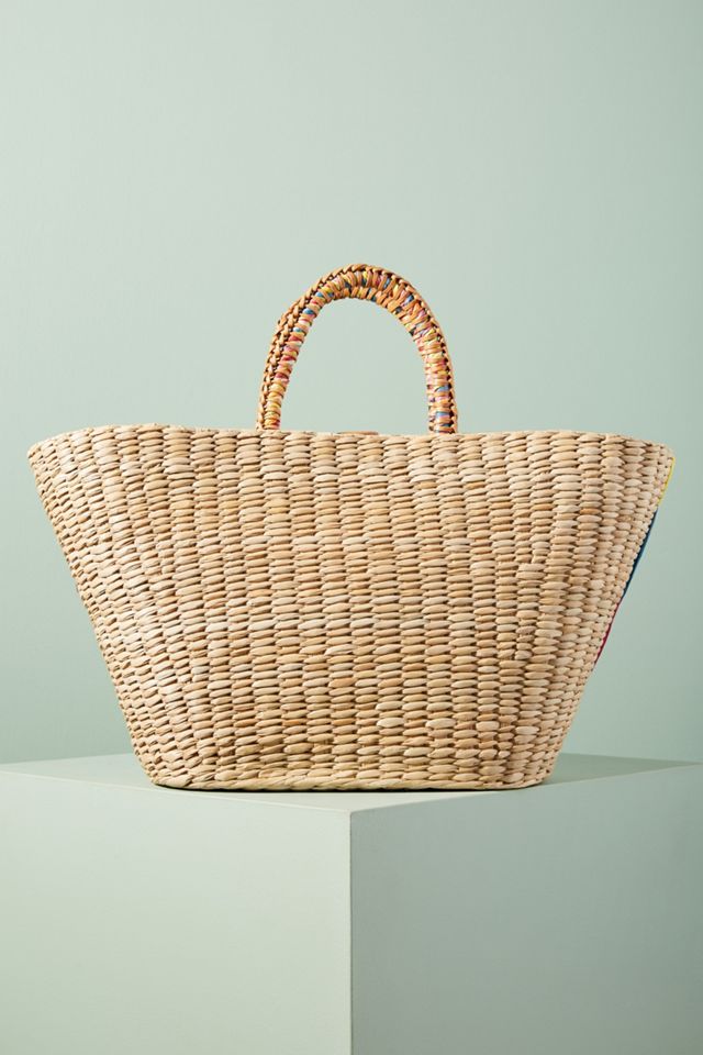 Aranaz Ikat Straw Tote Bag #1
