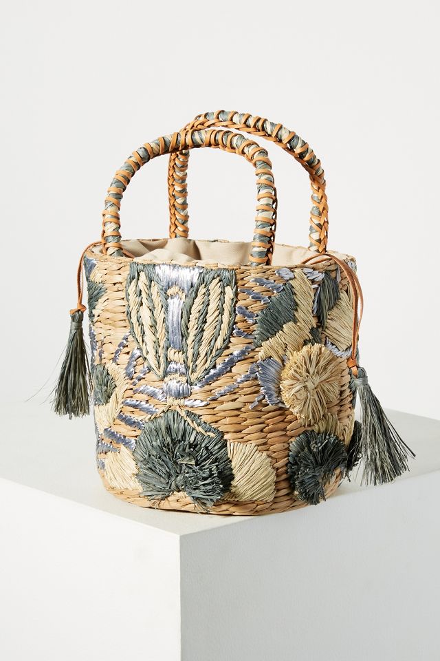 Textured Bucket Bag With Inner Pouch