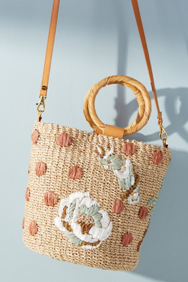Aranaz Pomono Straw Bucket Bag | Anthropologie