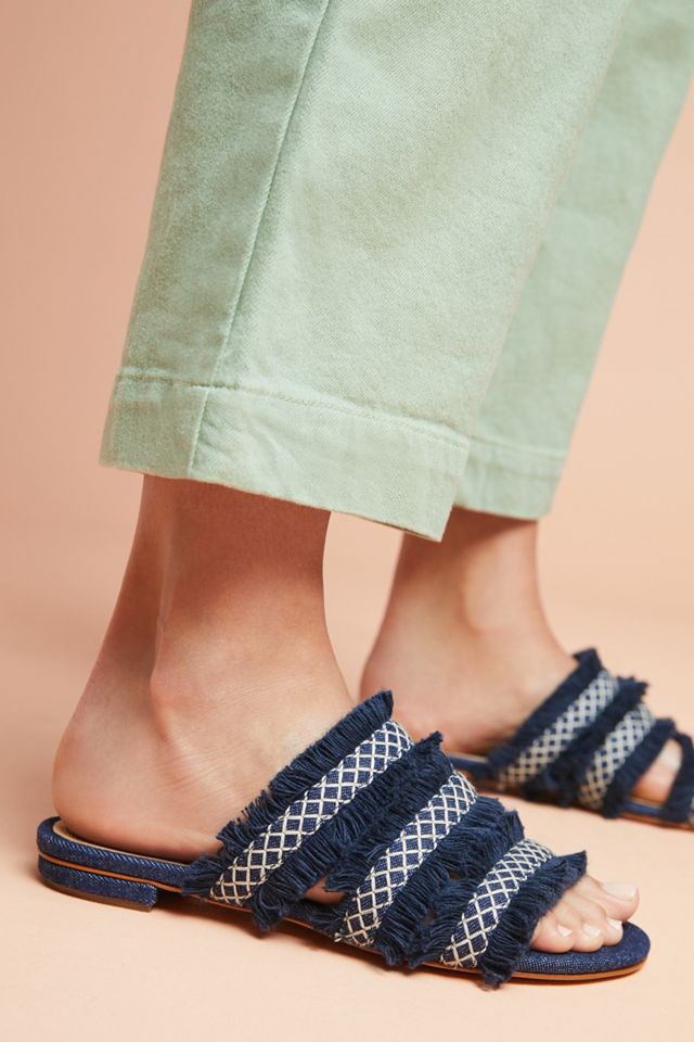 Schutz Jacqueilla Denim Slide Sandals #1