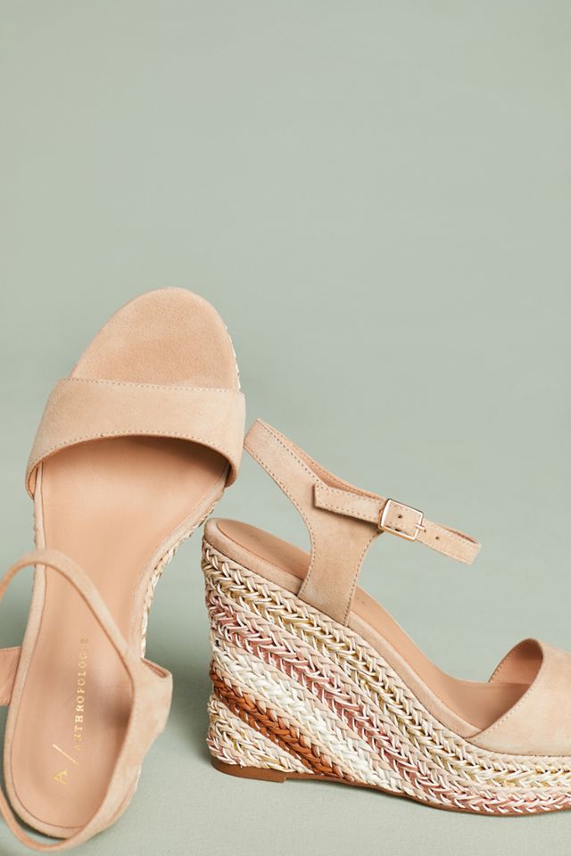 Anthropologie Striped Platform Wedge Sandals #3