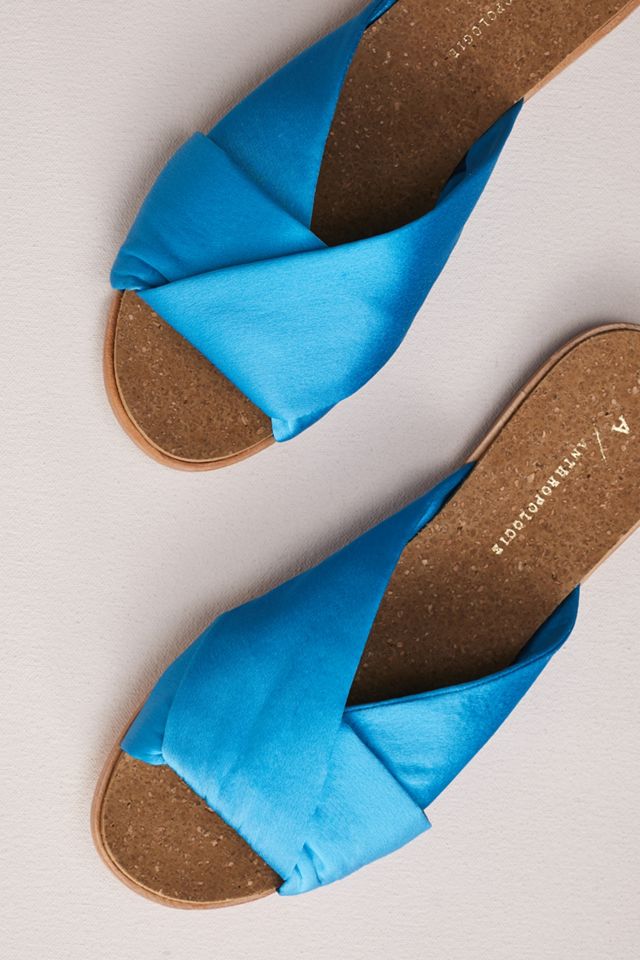Anthropologie Criss Cross Satin Sandals #3