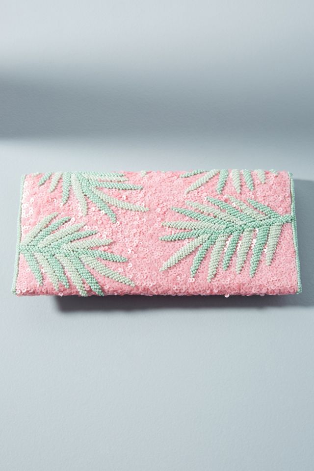 Beaded Palm Envelope Clutch #1
