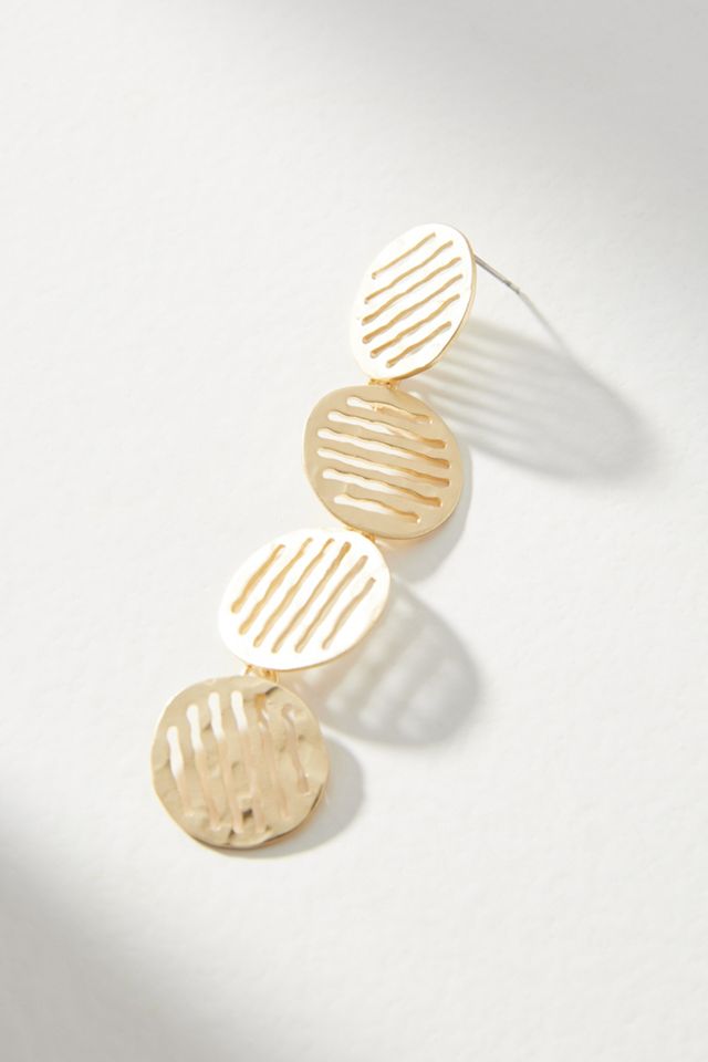 Striped Circle Drop Earrings #1