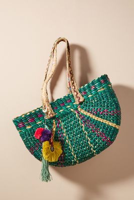 Free People Woven Straw Purse store with matching Floral Bucket Hat by Anthropologie