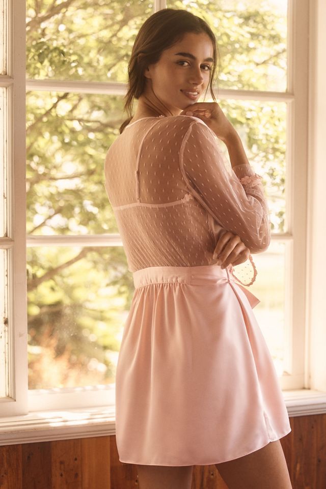 Flora Nikrooz Showstopper Long-Sleeve Lace-Back Cover-Up #2