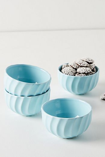 Swirled Mini Latte Bowls, Set of 4