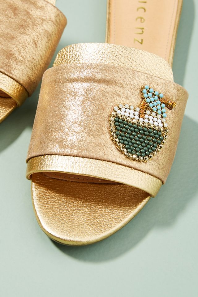 Vicenza Metallic Palm Slide Sandals #2