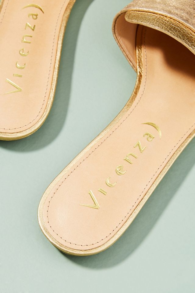 Vicenza Metallic Palm Slide Sandals #3