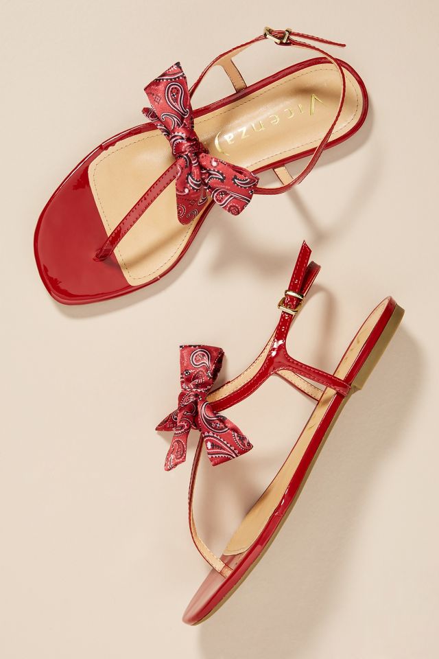 Vicenza Bandana Bow Thong Sandals Anthropologie