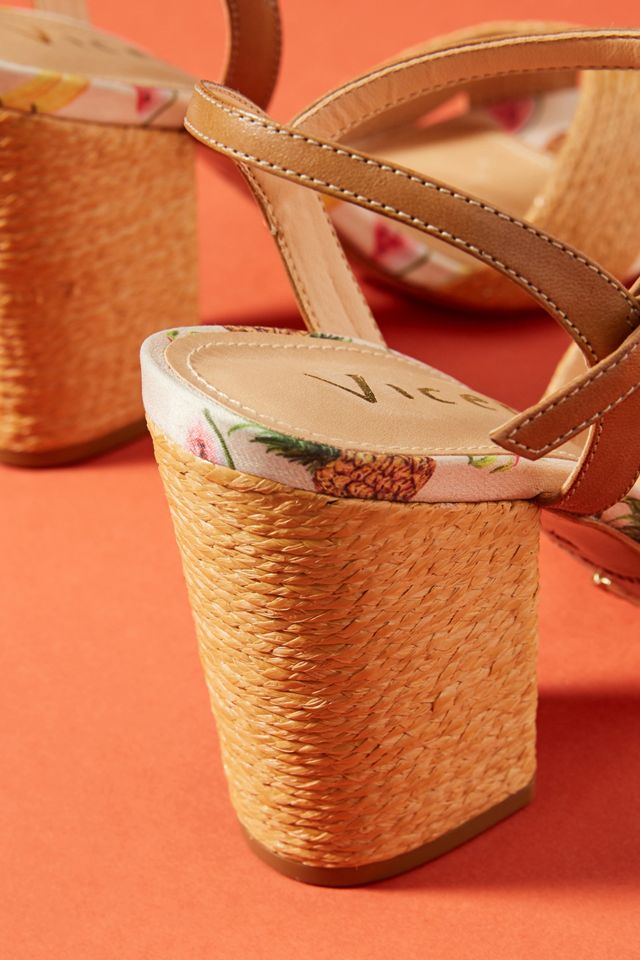 Vicenza Raffia Peep Toe Heels #3