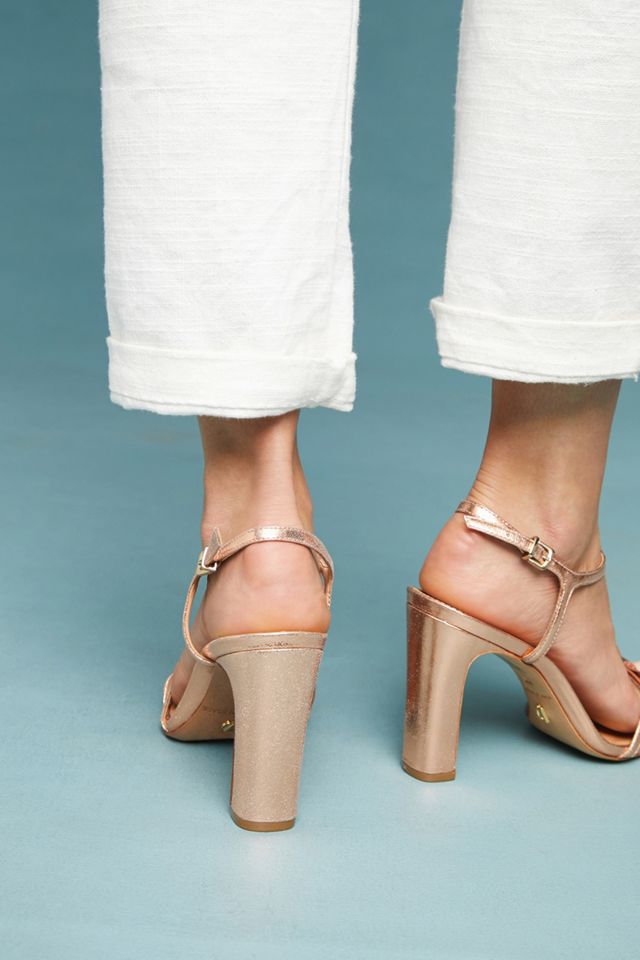 Vicenza Metallic Bow T-Strap Heels #3