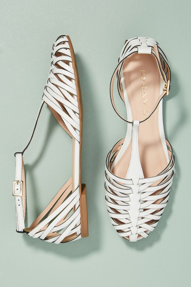 Pyramidis Woven T-Strap Flats #1
