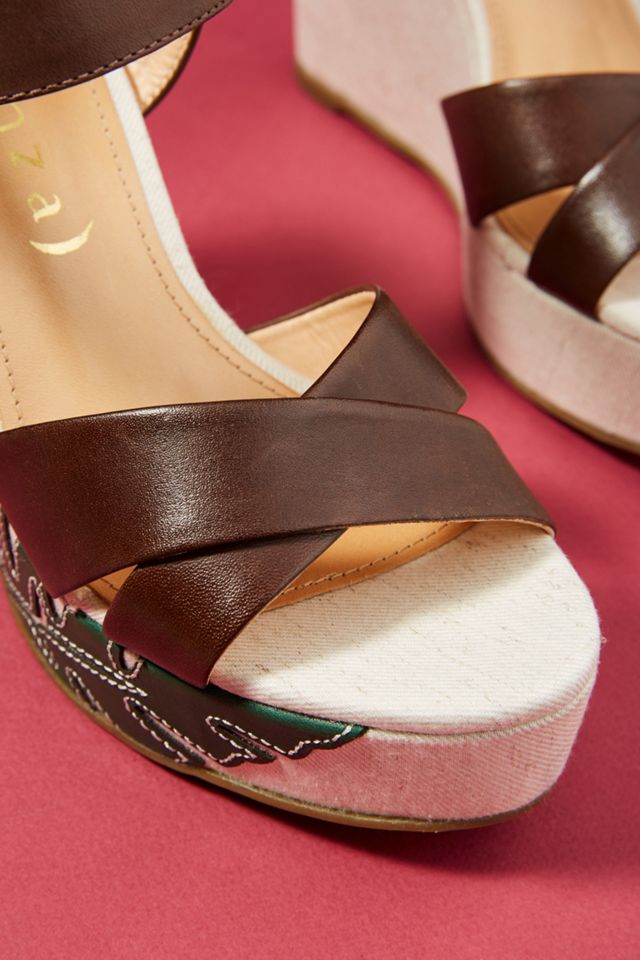 Vicenza Palm Leaf Wedge Sandals #2