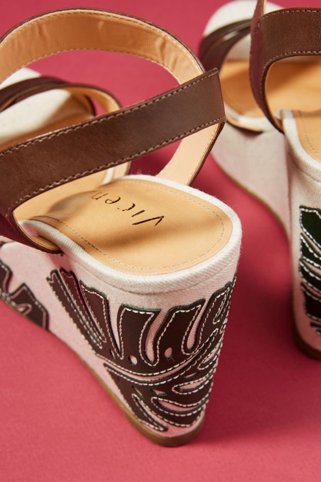 Vicenza Palm Leaf Wedge Sandals #3