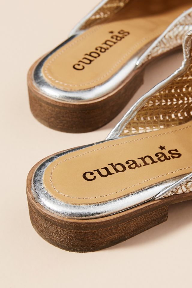 Cubanas Free Woven Leather Slides #3