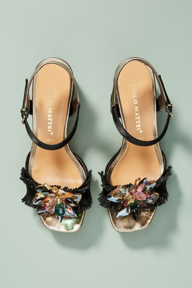 Paolo Mattei Metallic Embellished Heels #1