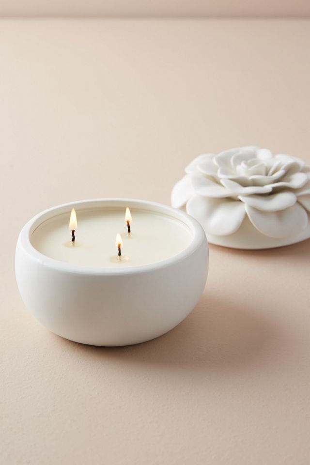 Flower Candle - White