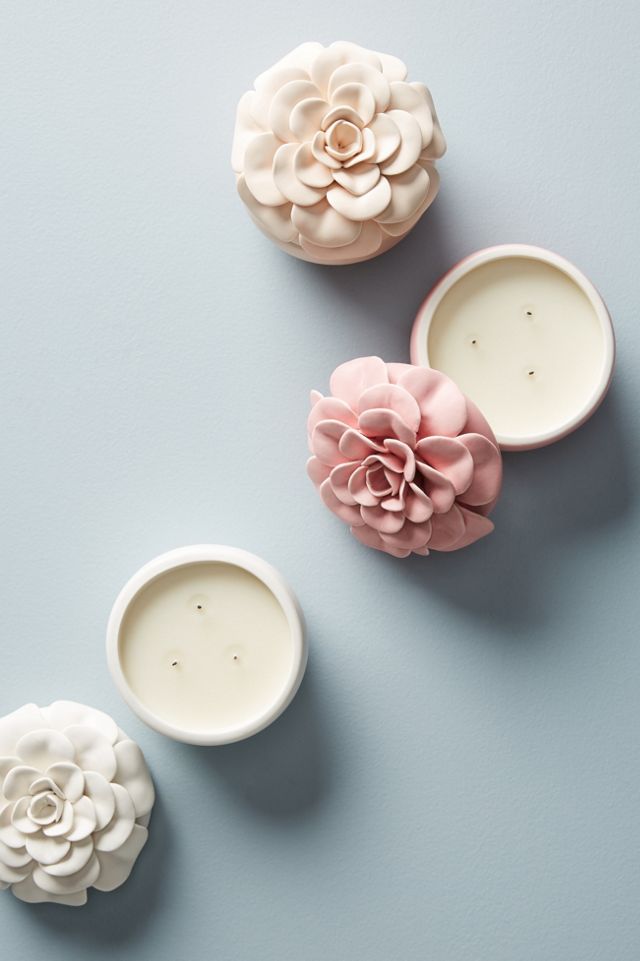 Ceramic Flower Candle #2