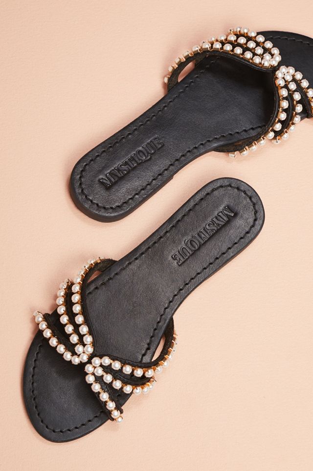 Mystique Pearled Slide Sandals #3