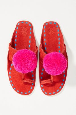 Figue x Anthropologie Leo Pom Pom Sandals