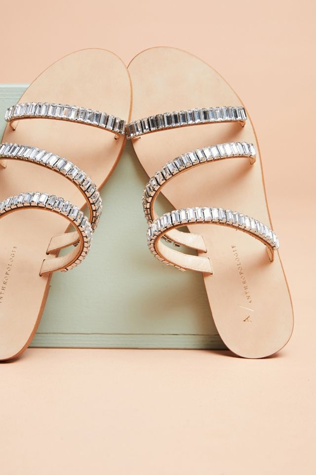 Anthropologie Sparkling Slide Sandals #1
