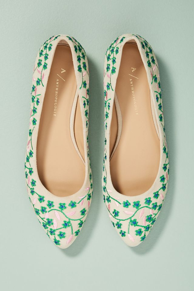 Anthropologie Floral Flats