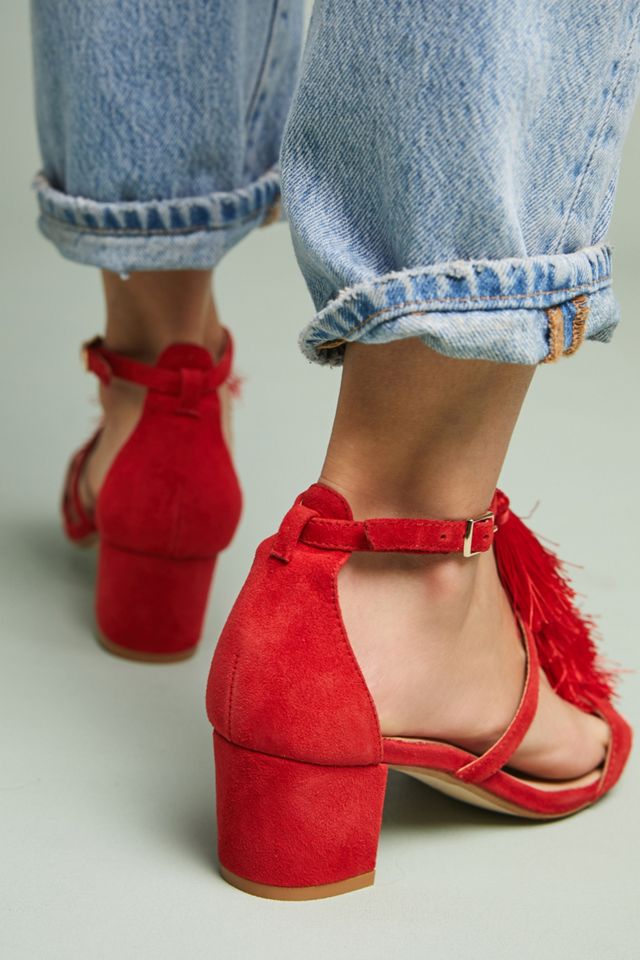 Anthropologie Tassel Heeled Sandals #1